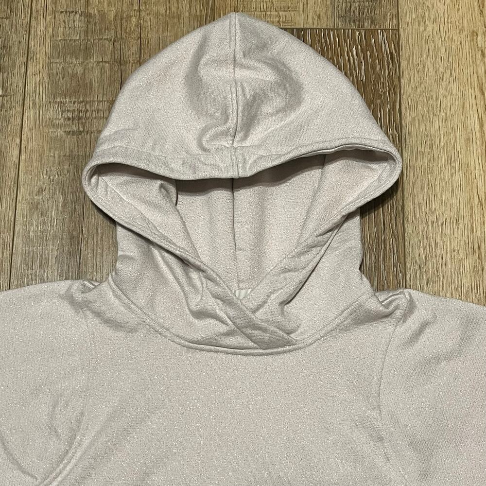 Lululemon Loungeful Cropped Hoodie Spark Bone/Beige Sz 6 Gold Shimmer W3GE3S - Picture 4 of 7